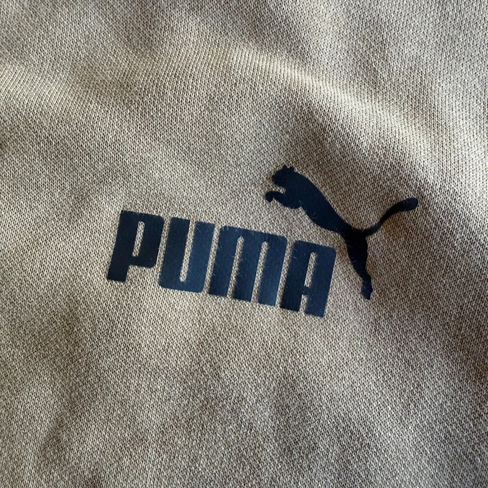Puma Mens Tan Khaki Logo Tape Sleeve Fleece Hoodie‎ Sweatshirt XL 849040-85